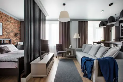 Apartament de 48 mp amenajat in note masculine