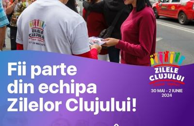 Perioada de înscriere a voluntarilor pentru Zilele Clujului, prelungită până pe 29 aprilie