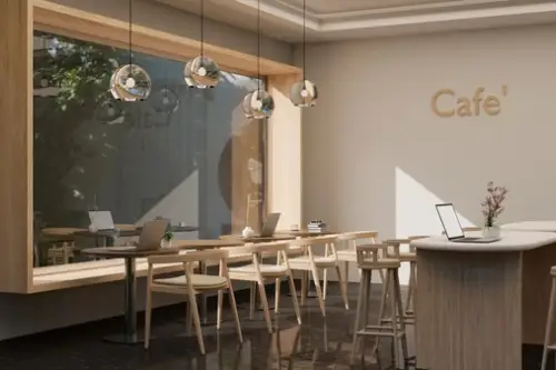 Amenajarea unei cafenele în stil japandi