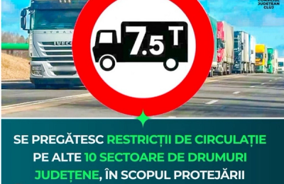 Restricții de tonaj și viteză pe 10 drumuri județene din Cluj până în 2030. Zonele vizate