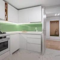 Amenajare apartament de 2 camere inspirata de curatenia si ordinea unei farmacii