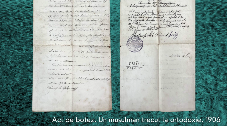 Dincolo de credință și comunitate: Actul de botez din 1906 al unui musulman, exponatul lunii la MINAC