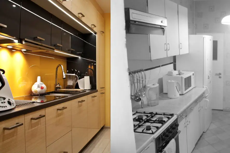 Before and After Functional Renovation for an 8 sq m Kitchen