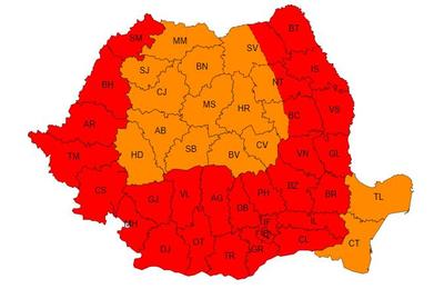 Județul Cluj, în continuare sub cod portocaliu de caniculă