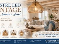Lustre LED vintage pentru case la malul mării: lemn, bambus și sfoară pentru un decor natural