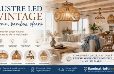 Lustre LED vintage pentru case la malul mării: lemn, bambus și sfoară pentru un decor natural