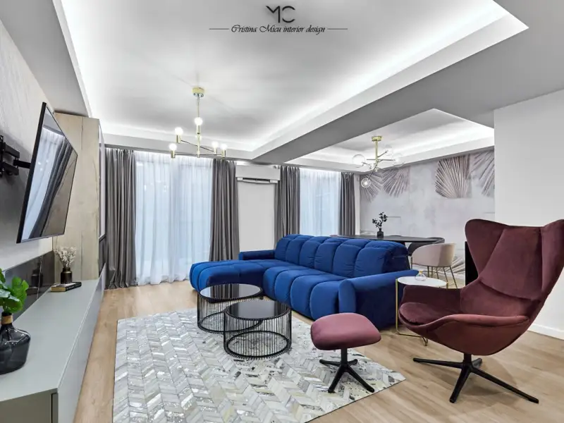 Eleganta la superlativ Amenajare apartament doua camere generoase si terasa de 50mp