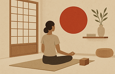 Camera pentru yoga în stil Japandi: plan, materiale și simplitate