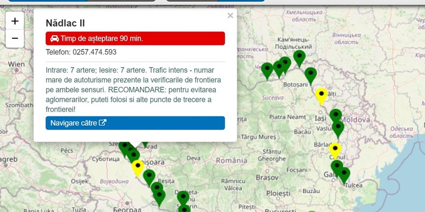 Aglomeraţie în mai multe puncte de trecere a frontierei de pe graniţa cu Ungaria. La Nădlac II, Borş şi Urziceni autoturismele aşteaptă 90 de minute pentru a ieşi din ţară
