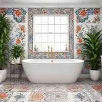 Plăci ceramice cu modele geometrice sau florale: un strop de artă în baia ta