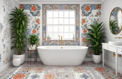 Ceramic Tiles with Geometric or Floral Patterns: A Touch of Art for Your Bathroom