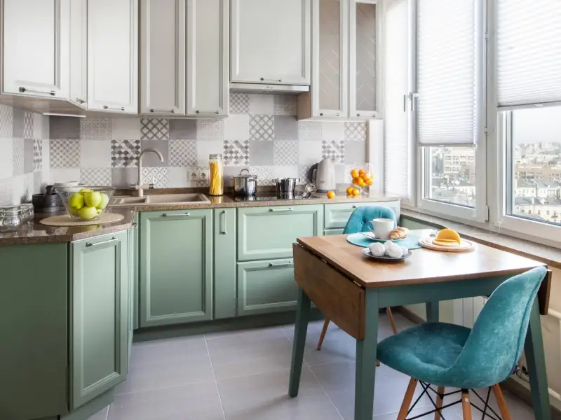 Un apartament de 2 camere cu accente turcoaz