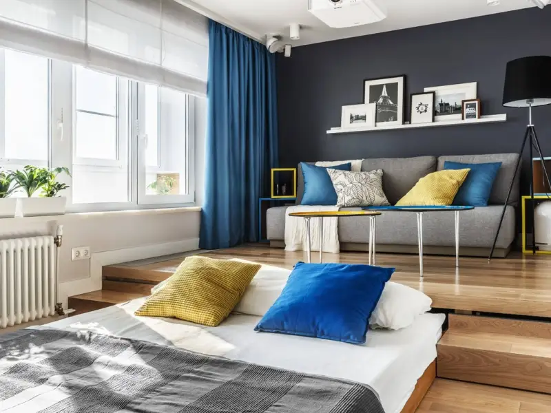 Amenajare inedit conturata intr-o garsoniera de 37 mp