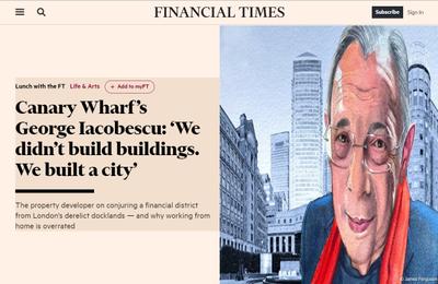 Sir George Iacobescu, românul care a schimbat faţa Londrei: Cu toţii am crescut cu trupul în România, dar cu mintea în lumea occidentală