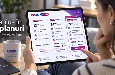 Strategia eMAG: De la retenție prin discount la monetizare prin abonamente stratificate. Genius trece la 3 niveluri și integrează Apple TV+