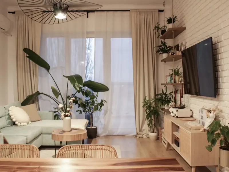 Stil modern-rustic cu influente boho intr-un apartament de 2 camere