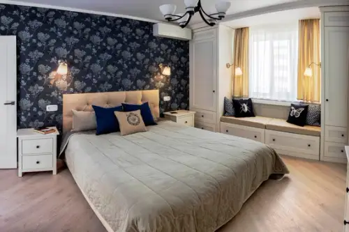 Apartament de 2 camere decorat cu accente placute de albastru