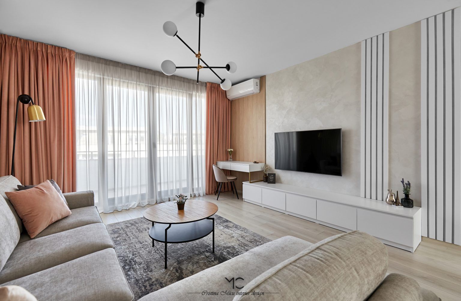 Amenajare moderna cu accente glam apartament de 2 camere Bucuresti