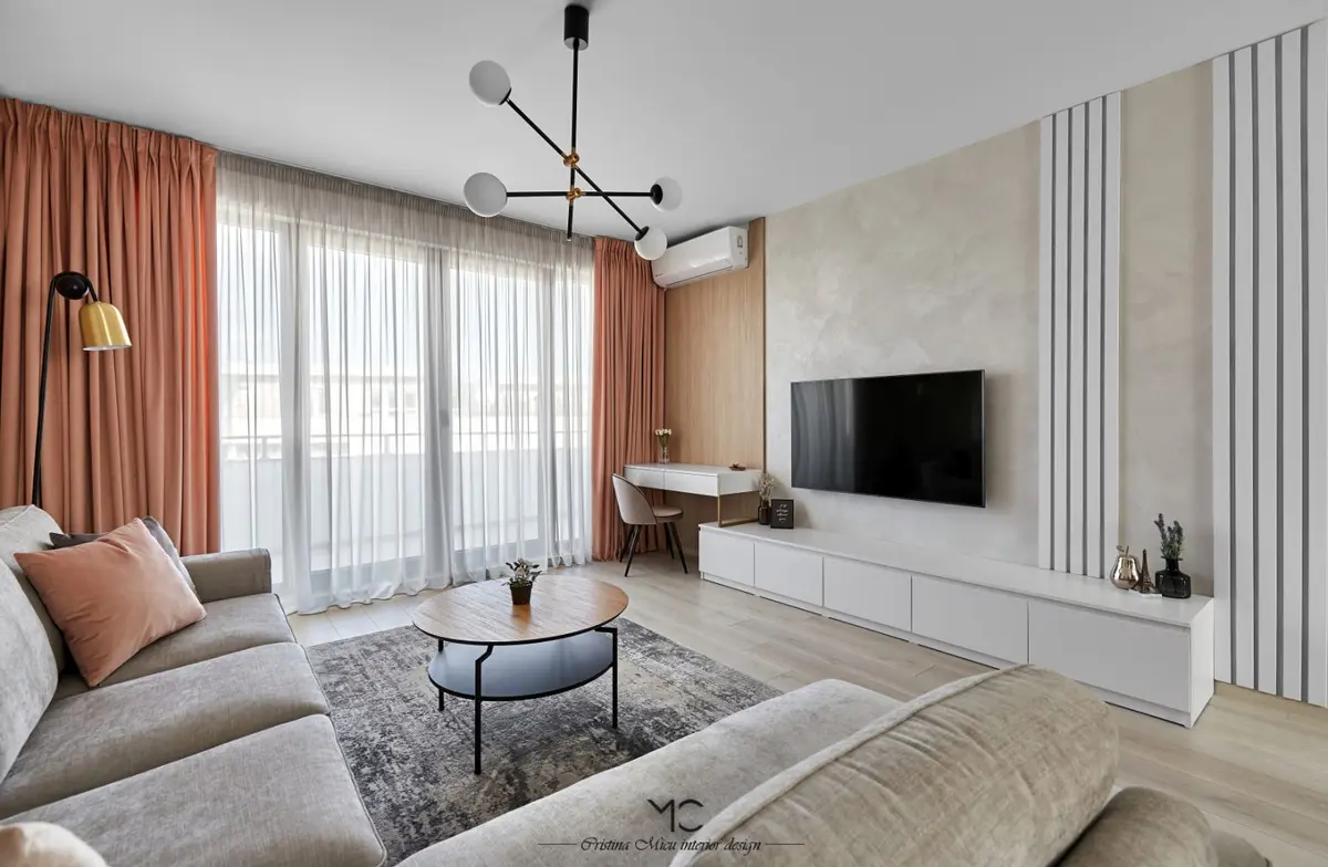 Amenajare moderna cu accente glam apartament de 2 camere Bucuresti