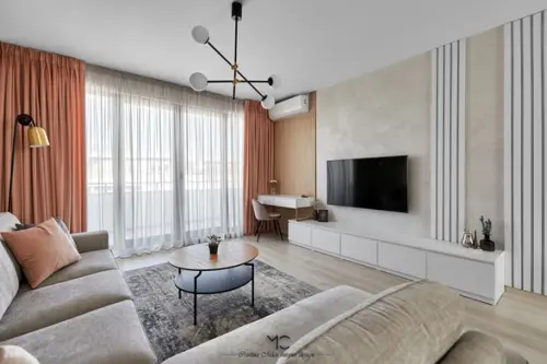 Amenajare moderna cu accente glam apartament de 2 camere Bucuresti