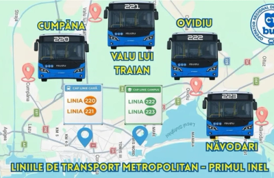Transportul public din Constanța trece granițele municipiului. 4 linii metropolitane noi de la 1 noiembrie, bilet unic de 5 lei și gratuități pentru pensionari