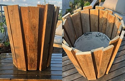 Ghiveci de lemn DIY din paleți reciclați și găleată de construcții: Proiect eco-friendly pentru grădina sau terasa ta