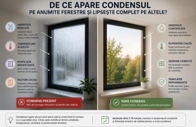 De ce apare condensul pe anumite ferestre și lipsește complet pe altele