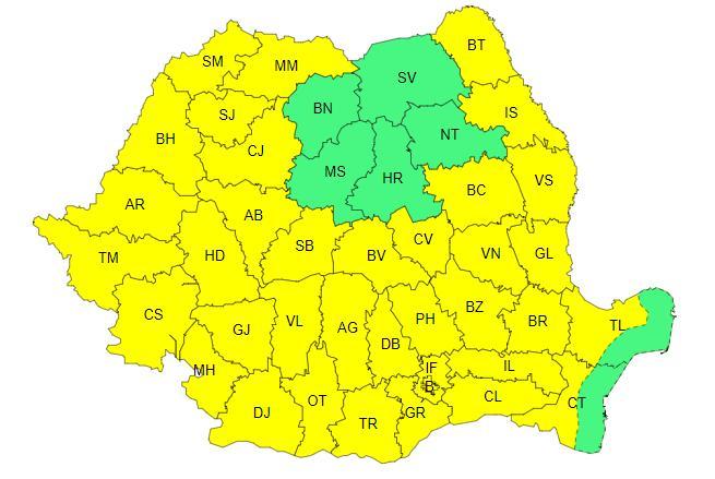 Cod galben de caniculă și disconfort termic în aproape toate județele țării. Cluj se află printre ele