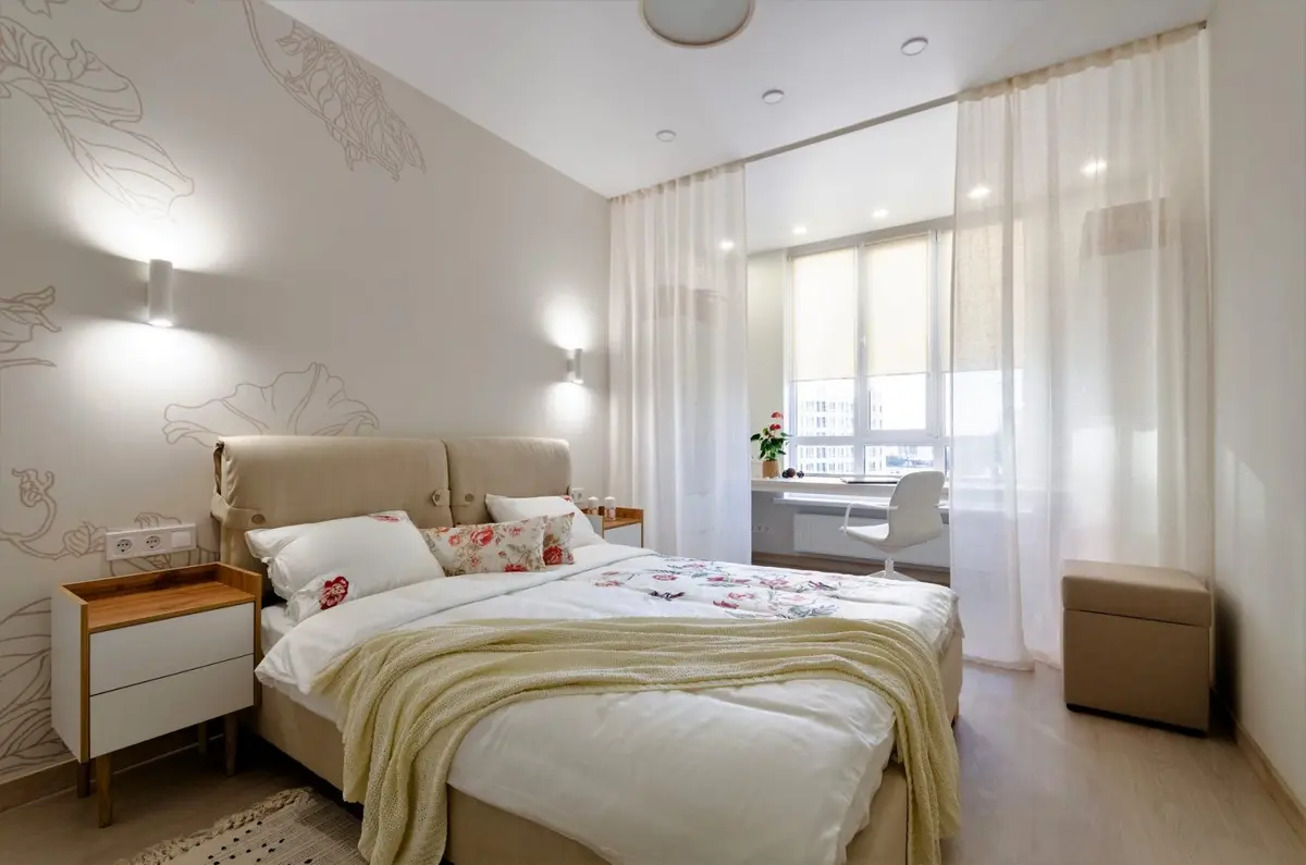 Locuinta de 38 mp amenajata modern in nuante de bej