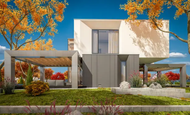 Stiluri peisagistice de toamna potrivite pentru o casă în stil avangardist