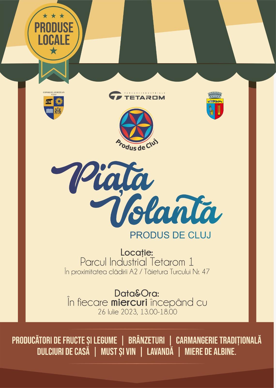 Veste bună! CJC va organiza săptămânal, o piață volantă în incinta Parcului Industrial TETAROM I