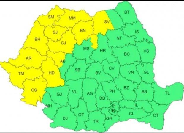 Județul Cluj, sub avertizarea Cod Galben de ceață, asociată cu burniță