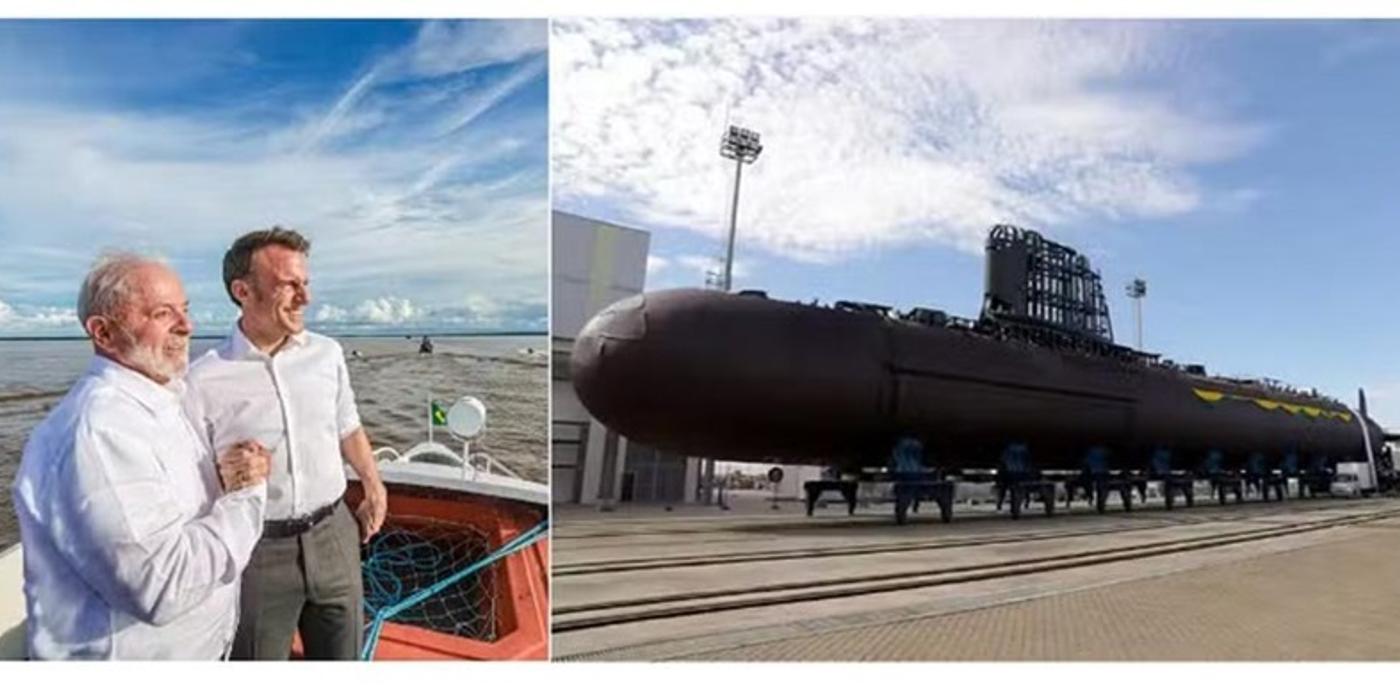 Preşedinţii Franţei şi Braziliei au lansat miercuri un submarin construit în ţara sud-americană cu tehnologie franceză