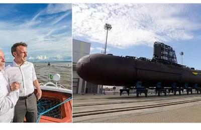 Preşedinţii Franţei şi Braziliei au lansat miercuri un submarin construit în ţara sud-americană cu tehnologie franceză