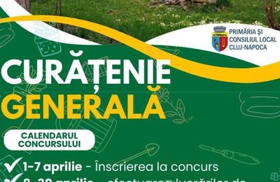 Concursul „Curățenie Generală” revine la Cluj-Napoca în perioada 1 aprilie 29 mai