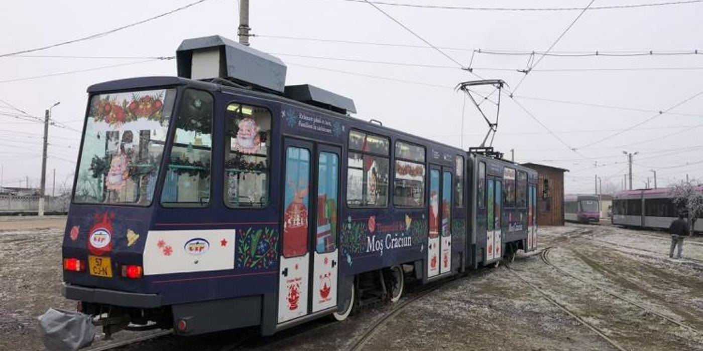 Copiii din Cluj-Napoca vor putea să călătorească și anul acesta cu tramvaiul lui Moș-Crăciun