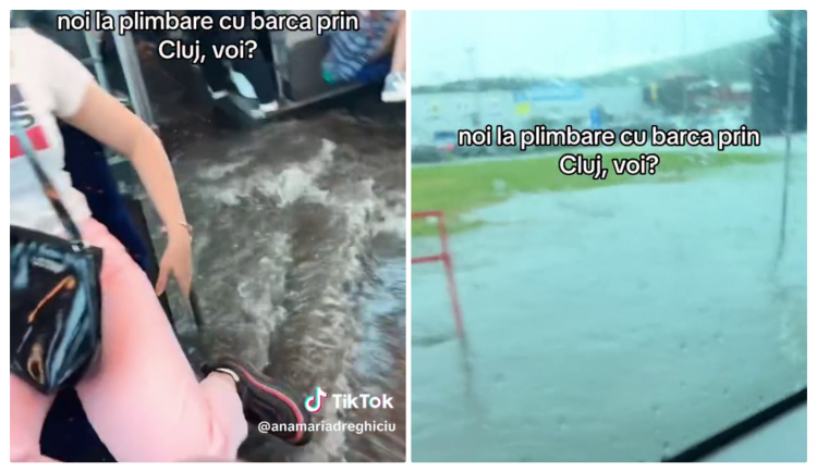 Furtuna puternică de duminică după-amiaza a inundat din nou parcarea de la Vivo Cluj