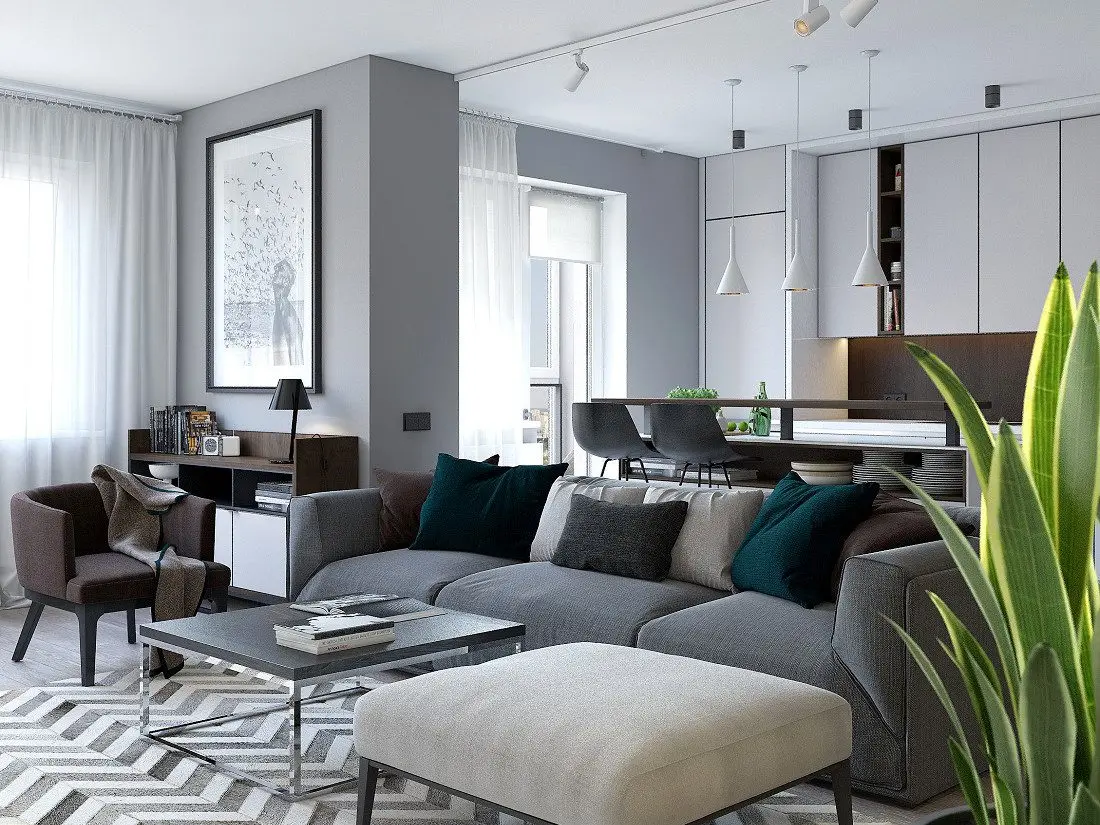 Linii contemporane si un decor elegant intr-un apartament de 63 mp