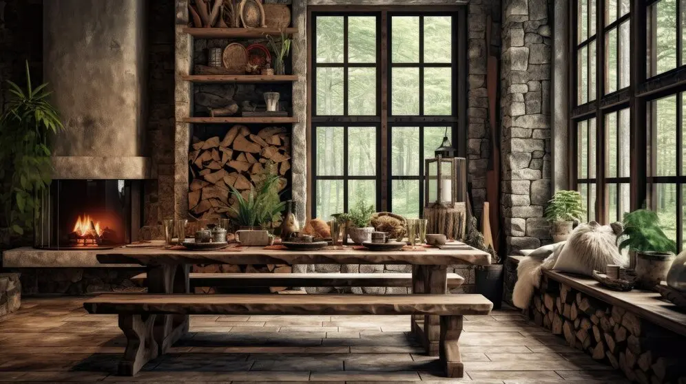 Stilul rustic în designul de interior în 2024