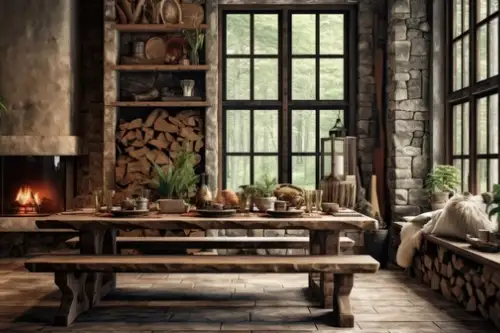Stilul rustic în designul de interior în 2024