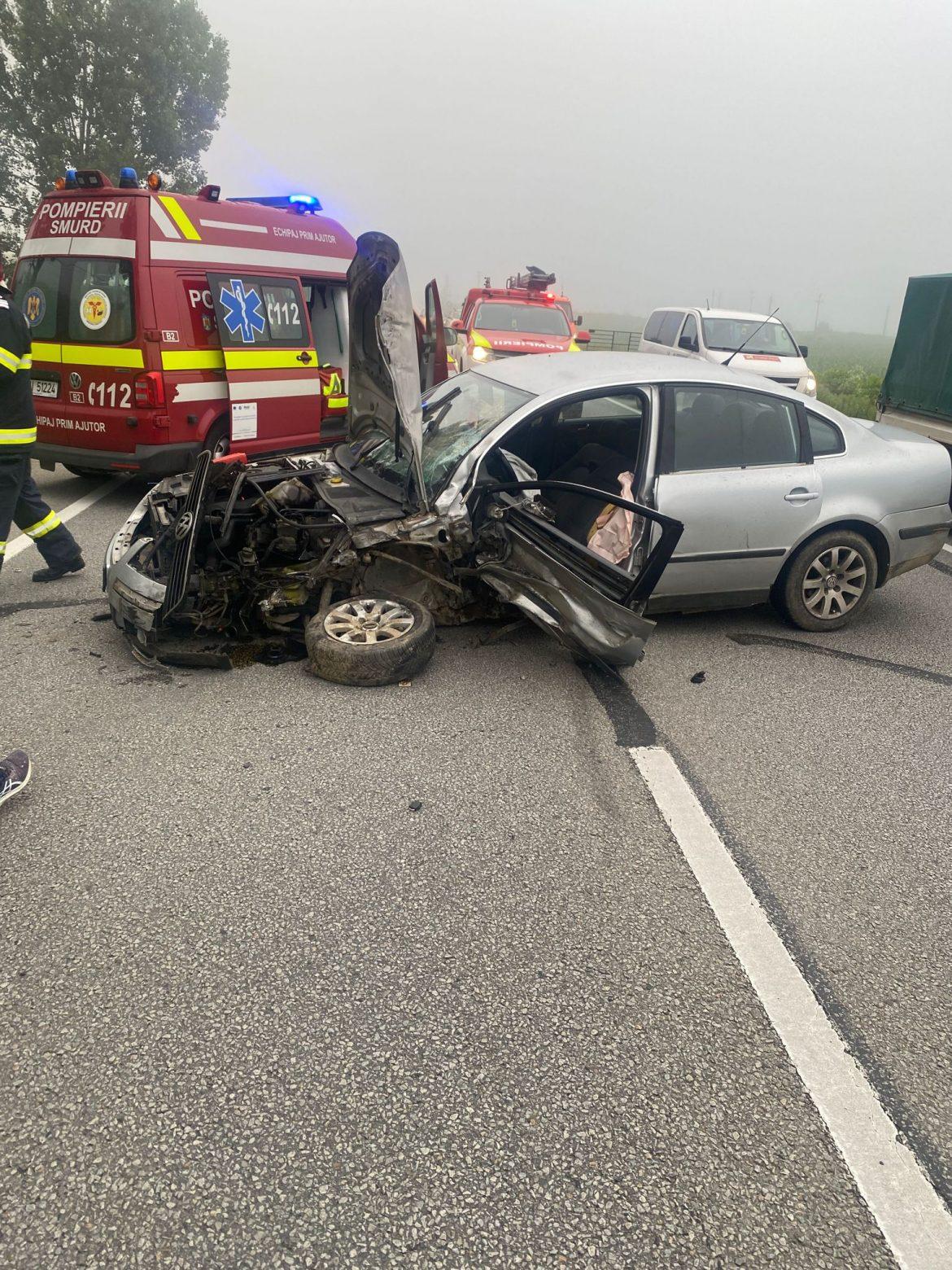 Un accident rutier s-s produs luni dimineața pe centura municipiului Gherla