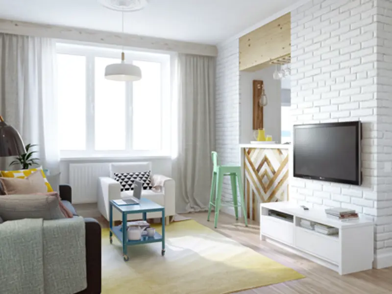 Un apartament mic decorat practic si vesel