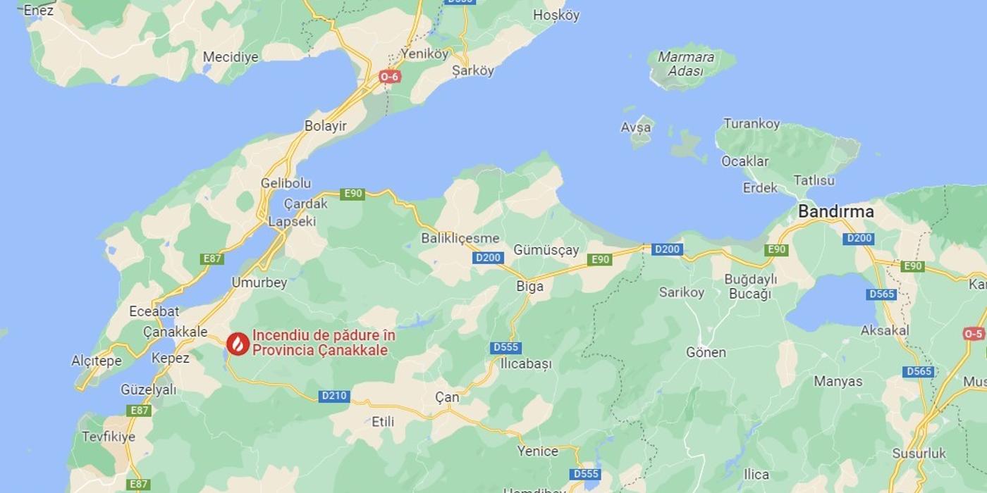 Strâmtoarea Dardanele din Turcia a fost închisă pentru traficul maritim din cauza unui incendiu de pădure