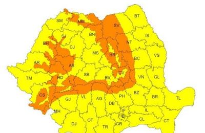 ANM a emis Cod Galben de vânt și Cod Portocaliu de viscol în zona de munte a județului Cluj