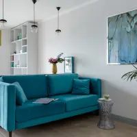 Garsoniera de 45 mp cu tema tropicala amenajata pentru o tanara studenta