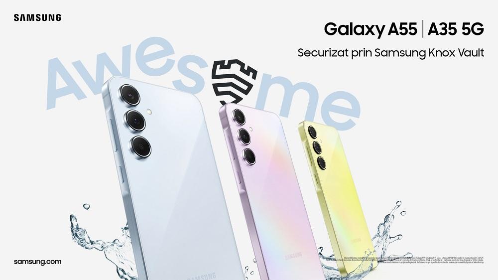 Samsung Galaxy A55 5G și Galaxy A35 5G: Inovație și securitate pentru toți fanii Galaxy