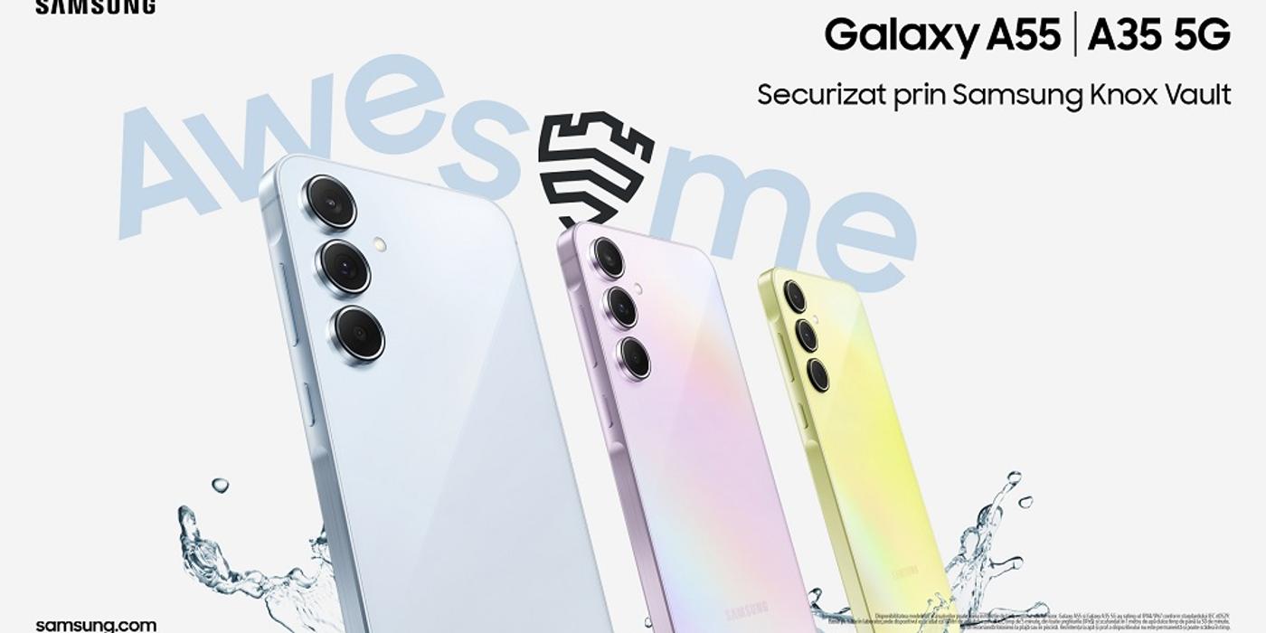 Samsung Galaxy A55 5G și Galaxy A35 5G: Inovație și securitate pentru toți fanii Galaxy