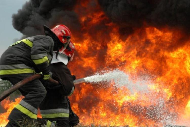Incendiu, vineri dimineața, la un adăpost de porci din Turda
