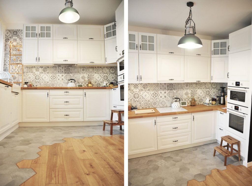 Bucatarie amenajata in stil scandinav cu nuante rustice