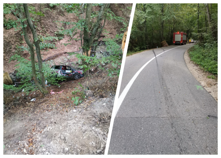 Accident la Raliul Clujului! Un autoturism a căzut într-o râpă adâncă de 5 metri